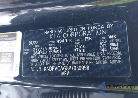 2023 Kia Sportage Hybrid Ex from USA, damaged, VIN KNDPVCAG8P7030958